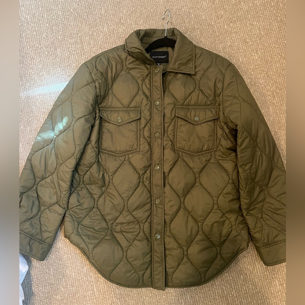 Velvet Heart green quilted puffer jacket